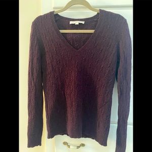 Loft cable knit Wool blend V-neck sweater